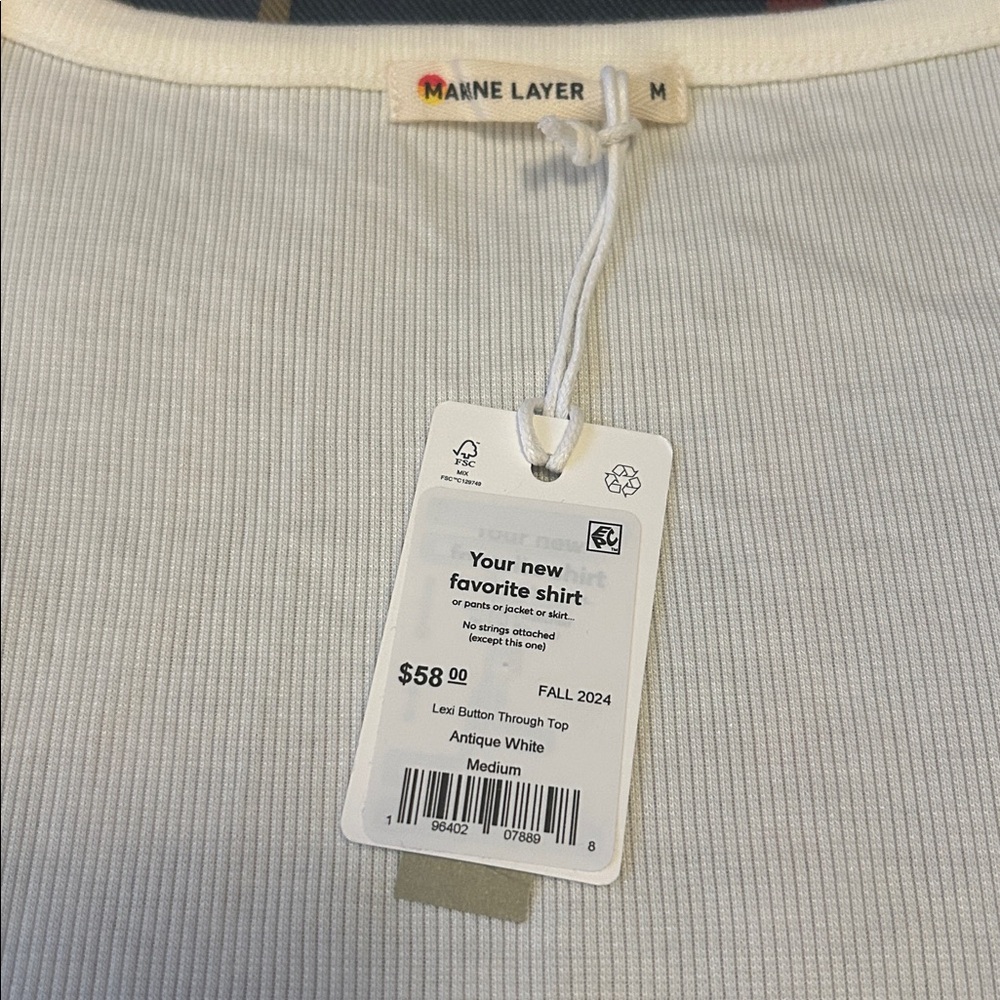 Marine Layer Lexi Button Through Square Neck Top - Picture 2 of 7